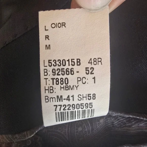 Lauren Ralph Lauren Mens Black Two Button Blazer Suit Jacket Made in Canada - Picture 9 of 16